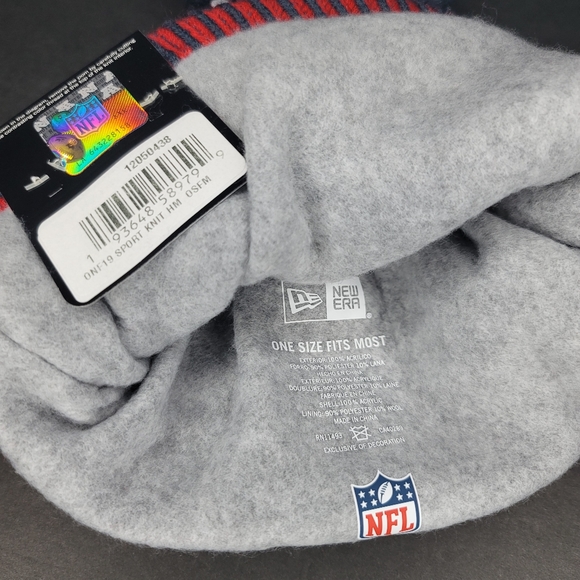 Houston Texans New Era 2019 NFL Sideline Home Official Sport Knit Hat Navy/Red. - Picture 4 of 4